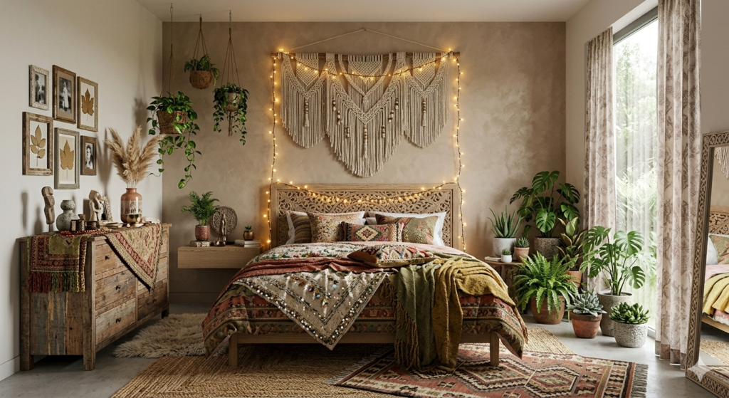 Boho chic bedroom