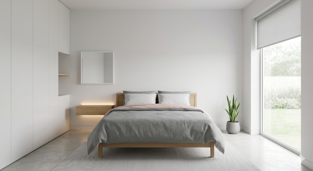 Soft minimalistic bedroom