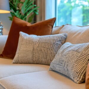 Pillows on sofa